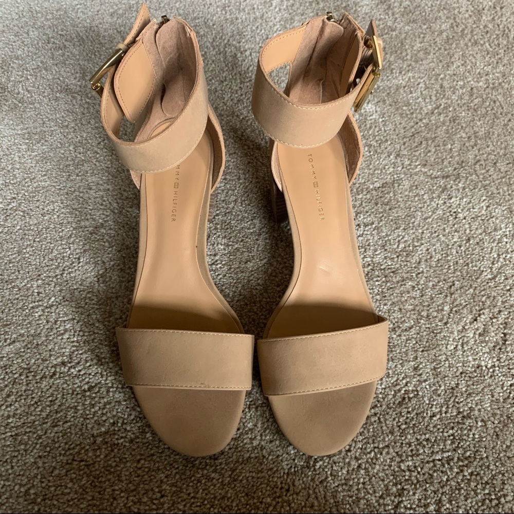 Tommy Hilfiger Nude Ankle Strap Heels - Size 7.5